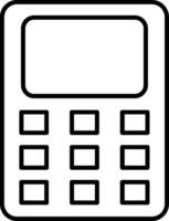 A black and white image of a calculator vector