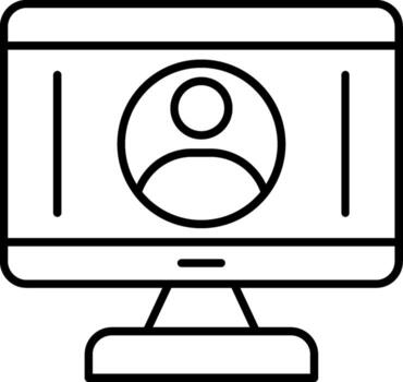 A computer monitor with a person on it vector