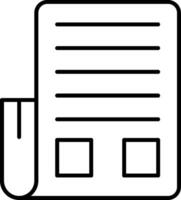 A black and white icon of a document vector