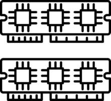 Two black and white images of a computer chip vector