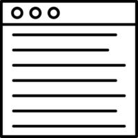 A black and white icon of a page with a line vector