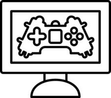 A computer monitor with a game controller on it vector