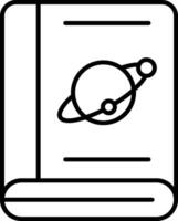 An open book with a planet on it vector