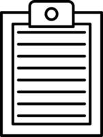 Clipboard icon with a line on it vector