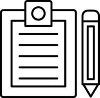 Clipboard and pen icon on white background vector