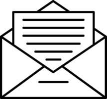An envelope with a letter inside vector