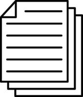 A stack of paper with a line drawn on it vector