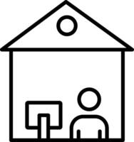 Working At Home Icon Design vector