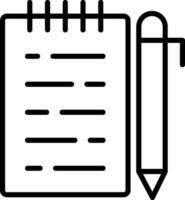 A notebook and pen icon on a white background vector