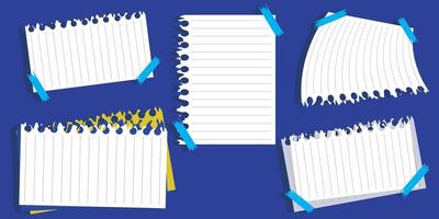 Blank paper notepad with yellow ribbon at the top corner, perfect for memo, sketch or daily note list vector