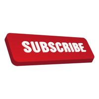 Subscribe button red 3d icon on white background vector