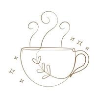 A cup of coffee with steam coming out of it vector