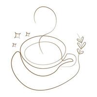 A cup of coffee with a star on top vector