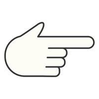 A hand pointing at something on a white background vector