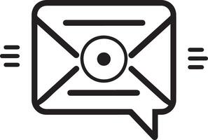 Black Outline Icon of an Email Envelope for Business Communication and Messaging Design vector