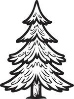 Black Spruce Tree Outline Perfect for Nature Inspired Logos and Digital Projects vector