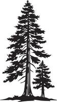 Redwood Tree Black Silhouette Icon for Modern and Natural Branding Projects vector