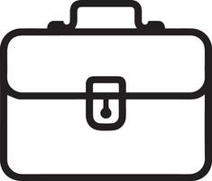 Professional Icon of a Briefcase with Black Outline for Business and Office Use vector