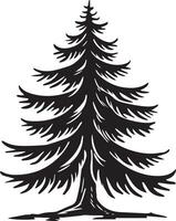 Cedar Tree Outline Icon in Black for Modern Nature and Organic Design Projects vector