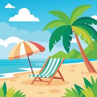 nice scenario of sea beach vector