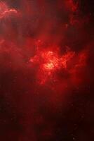 captivating eruption of red particles bursts from the center, scattering glowing orbs in all directions, creating a mesmerizing cosmic explosion against a deep, dark background. photo
