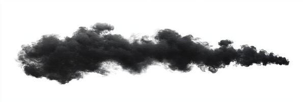 Billowing clouds of black smoke ascend into the air, creating a mesmerizing contrast against the bright white background, revealing shades and textures that evoke a sense of depth and complexity. photo