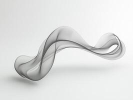 Dark, swirling tendrils of smoke rise gently, creating a striking contrast against the clean white background, evoking a sense of movement and fluidity in each delicate wisp. photo