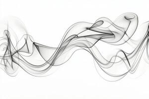 Thick black smoke billows upward, swirling in dynamic patterns that dance gracefully against a bright white background, captured in stunning detail with a soft, artistic quality photo