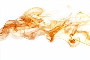 Thick yellow smoke rises dramatically, blending soft edges and varying opacities against a bright white background, provoking awe with its hyper-realistic allure and intricate movement. photo