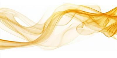 A vivid yellow smoke plume rises smoothly, twisting in soft, wavy trails. The deep yellows blend effortlessly into lighter shades, creating an artistic flow against a clean white backdrop. photo