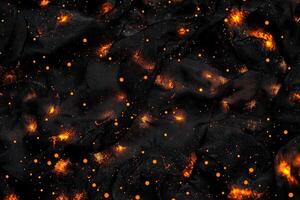 A mesmerizing arrangement of tiny yellow dots spreads across a dark expanse, interwoven by delicate glowing lines that evoke a tranquil cosmic atmosphere, inviting contemplation. photo