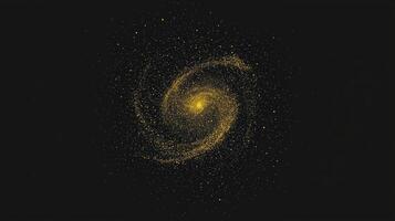 Yellow particles glow with intensity at the center, creating a stunning galaxy-like formation filled with intricate constellations and cosmic elegance. photo