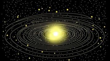 A mesmerizing arrangement of glowing yellow dots creates a galaxy-like formation, drawing the eye toward a radiant center where brightness intensifies, evoking a cosmic wonder. photo