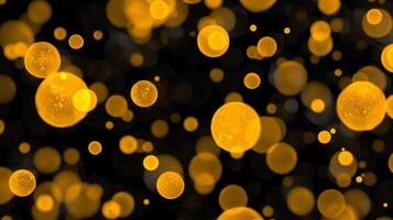 Glowing yellow particles create a mesmerizing cosmic formation against a black canvas, with brightness intensifying at the center, evoking a sense of wonder and infinity. photo
