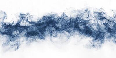 A mesmerizing plume of blue smoke ascends elegantly toward the sky, blending shades from deep azure to lighter tones against a bright white background, creating an ethereal atmosphere. photo