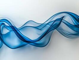 Soft, curling tendrils of blue smoke gracefully dance upward, blending deep and light tones. The delicate patterns create an enchanting atmosphere of fluid motion and tranquility. photo