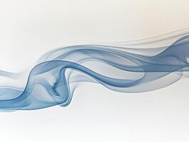 The enchanting blue smoke swirls and dances upwards, crafting delicate tendrils that intertwine against a soft white backdrop, showcasing its vibrant shades and fluid movement. photo