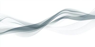 gray smoke rises in soft, wavy trails, twisting dynamically against a clean white background. The texture and transition of shades create an enchanting, dreamlike atmosphere. photo