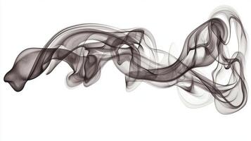 Curling tendrils of gray smoke gracefully ascend and intertwine, blending rich hues into the air. This delicate interplay captures both movement and tranquility. photo