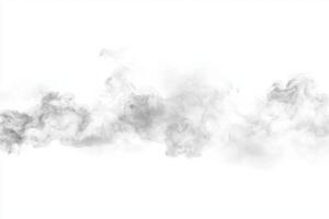 dense cloud of gray smoke rises softly, creating a captivating contrast with the bright white background. Its gentle undulations and variations in opacity offer a mesmerizing visual experience. photo