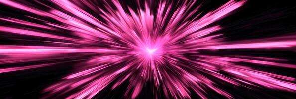 brilliant display of bright pink particles explodes outward, releasing energy and illuminating the surrounding darkness with a captivating wave of light and motion. photo