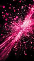 vibrant pink particle burst erupts from the center, radiating outward with a spectacular wave of glowing particles, creating a mesmerizing cosmic explosion effect. photo