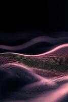flowing wave of pink dots gracefully moves across a black canvas, evoking a sense of cosmic tranquility with its glowing edges, design reminiscent of minimalist art. photo