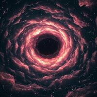 enchanting swirl of soft pink particles weaves through the void, forming a nebula that glows with an ethereal light, inviting cosmic wonder. photo