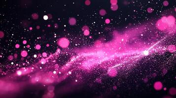 Bright pink dots illuminate the black canvas, creating a stunning cosmic effect that evokes a sense of wonder and tranquility. The minimalist design enhances the ethereal beauty. photo