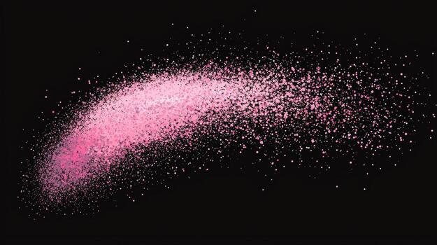 Softly glowing pink dots scatter across a dark canvas, forming a mesmerizing spiral. The dynamic arrangement creates a sense of depth and cosmic allure, inviting contemplation. photo