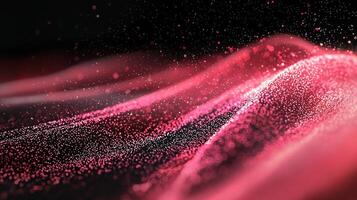 captivating swirl of pink particles dances across a deep black background, radiating a gentle glow. The varying sizes of the dots create a mesmerizing cosmic effect, inviting contemplation. photo