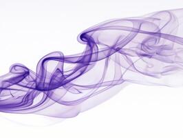 Delicate tendrils of purple smoke rise and swirl, blending deep and light shades in an enchanting display that captivates the viewer's imagination, creating a serene ambiance. photo
