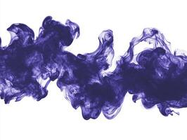 Vibrant violet smoke gracefully ascends, intertwining in soft, swirling patterns while transitioning from deep dark hues to lighter shades, creating an enchanting spectacle on a white canvas. photo