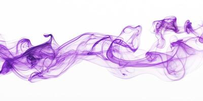 captivating twist of purple smoke ascends gracefully into the air, creating delicate trails and rich shades of violet. The formation is intricate and visually engaging, evoking a sense of movement. photo